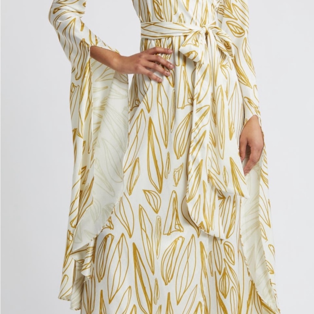 Elegant Gold and White Women's Dress